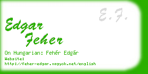 edgar feher business card