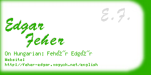 edgar feher business card